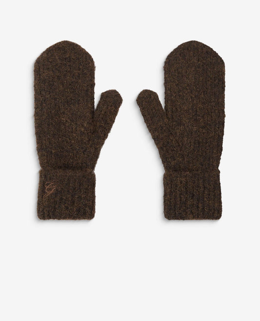 moufles en laine mélangée chocolat - moufles femme chocolat - moufles en laine femme - moufles laine mélangée femme - moufles chocolat femme - moufles hiver femme - moufles Grace & Mila-  moufles Acajou - accessoires hiver femme - accessoires en laine femme