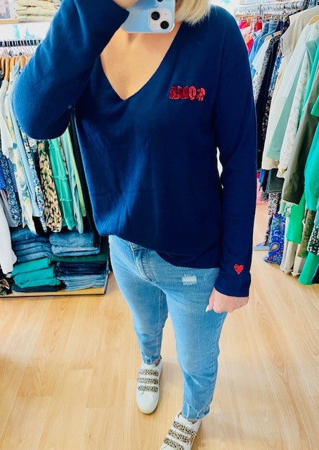 Pull Natsuki bleu marine