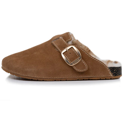 Mules fourrées camel Issiaka