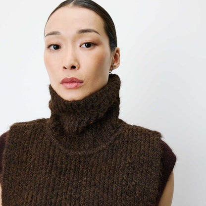 snood Ansel Grace & Mila -  snood Grace & Mila femme -  snood tricoté femme -snood chocolat femme - snood marron femme - tour de cou femme -  snood hiver femme -  accessoire hiver femme -  snood chaud femme - snood tendance femme - écharpe tube femme -  accessoire Grace & Mila