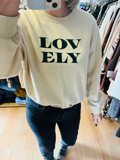 Sweat Nigel Grace & Mila - Sweat Lovely inscription velours- Sweat femme - Sweat Grace et Mila