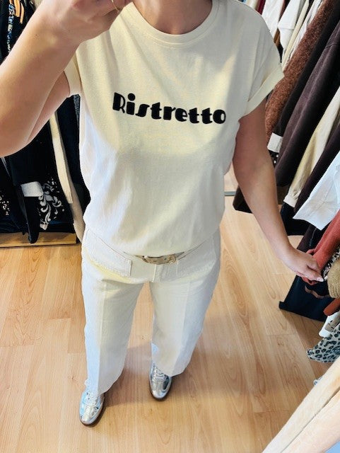 T-shirt à message imprimé chocolat Vico -  T shirt Grace et Mila - T shirt Ristretto Grace et Mila femme - T shirt Grace et Mila collection 