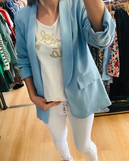 Blazer Evana bleu ciel