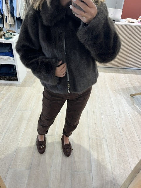 Manteau fausse fourrure chocolat Shonna