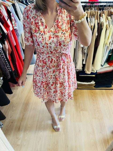 Robe à imprimé floral rose April
