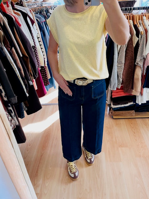 T-shirt sans manche jaune Wallace