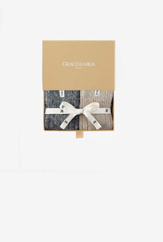 Chaussettes épaisses en laine mélangée multico Arlen