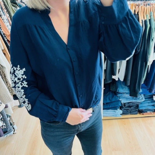 Blouse bleu marine Apolline