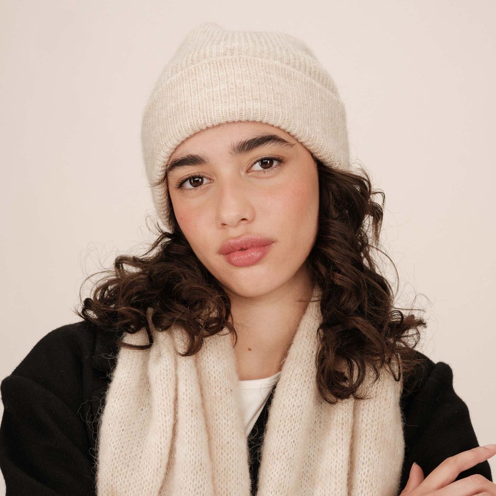 Bonnet en laine écru Sagittaire
