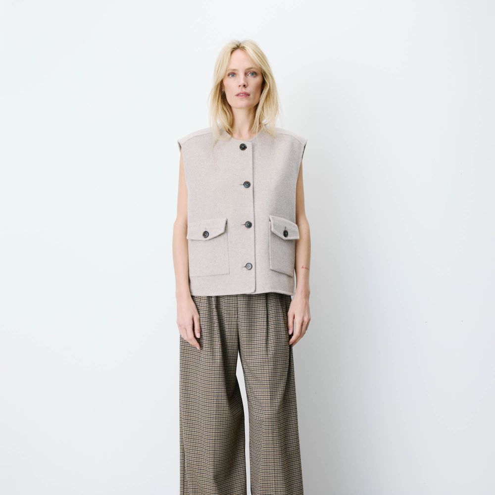 Veste sans manches oversize sable Adagio