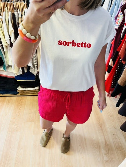 Short en gaze de coton fuschsia Wasabi