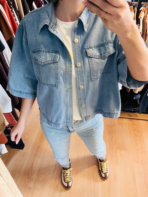 Chemise en denim bleu Vita