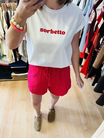 Short en gaze de coton fuschsia Wasabi