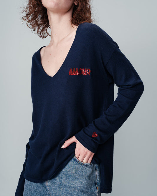 Pull Natsuki bleu marine