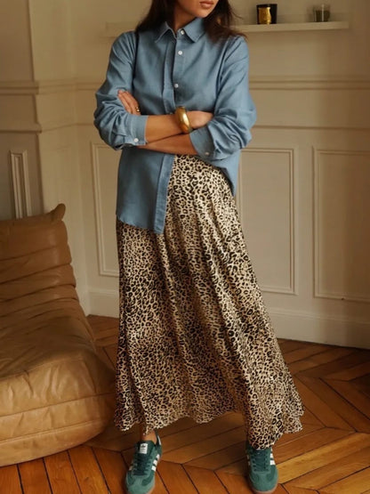 Jupe imprimée léopard Imane