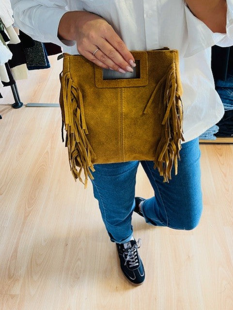 Sac à main cuir daim camel Marion