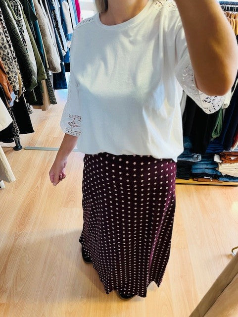 Jupe à pois bordeaux Elsa