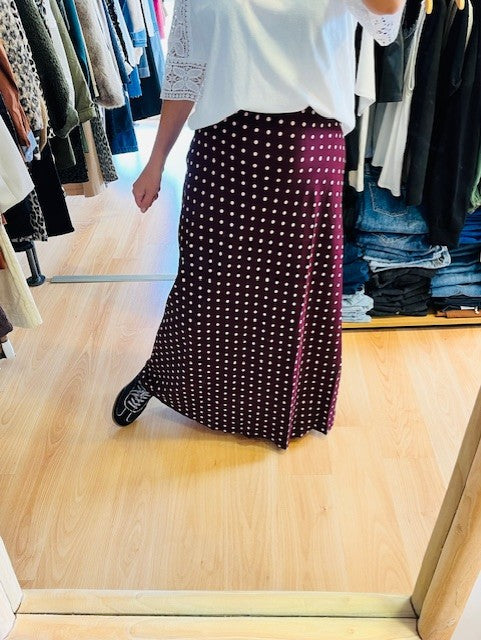 Jupe à pois bordeaux Elsa