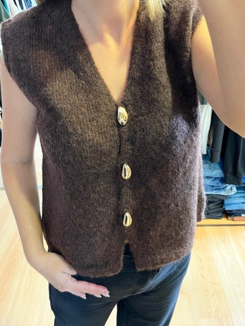 Pull sans manches marron Louis