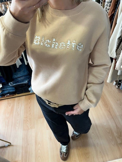 Sweat  camel "Bichette" imprimé liberty