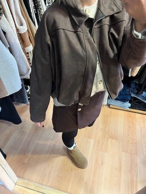 Blouson oversize marron Albane