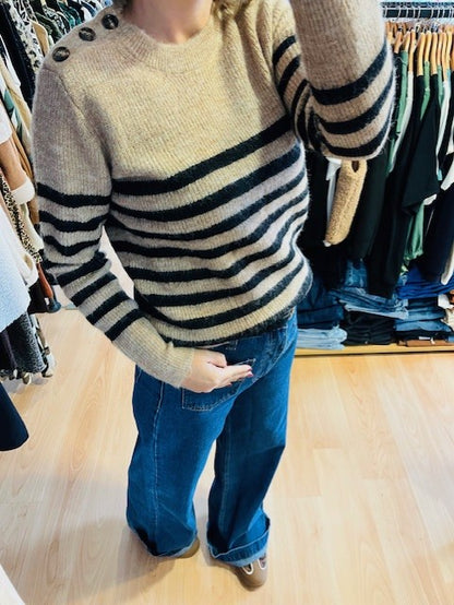 Pull marinière camel Alix