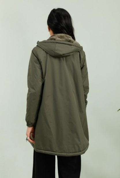 Manteau fourré kaki Gabin