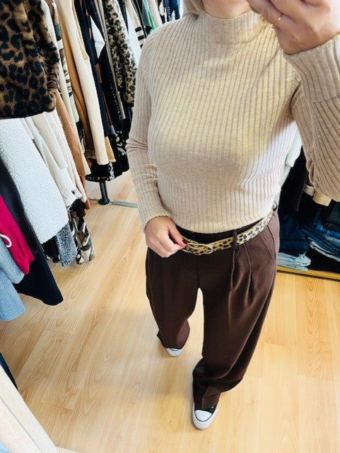 Pull en maille côtelé vanille Saturday