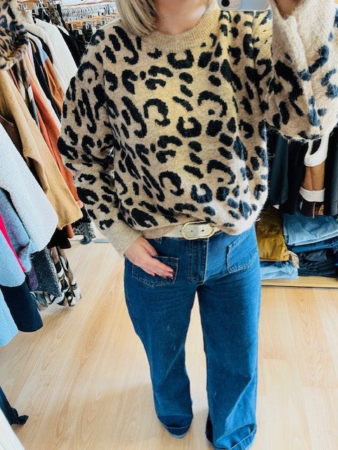 Pull imprimé léopard Sacha