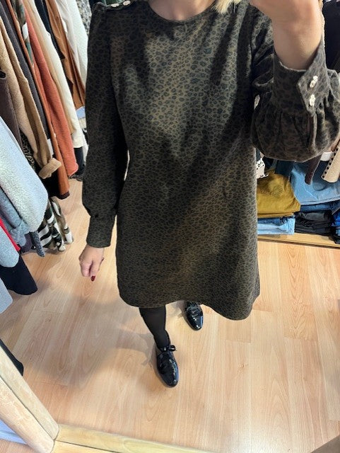 Robe en jean imprimé léopard Romy