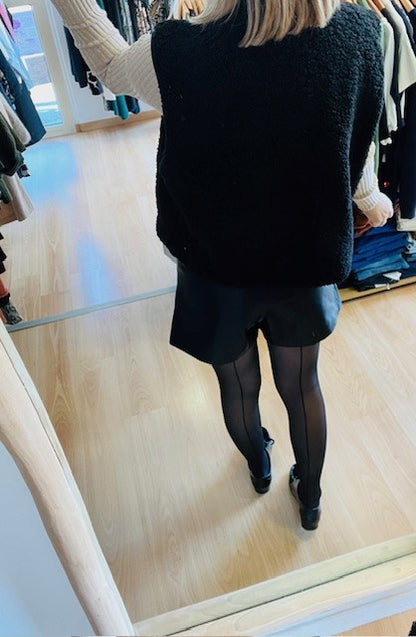 Short en similicuir noir Travis