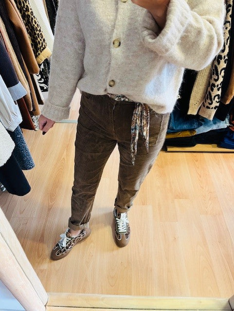 Pantalon taupe en velours Boris
