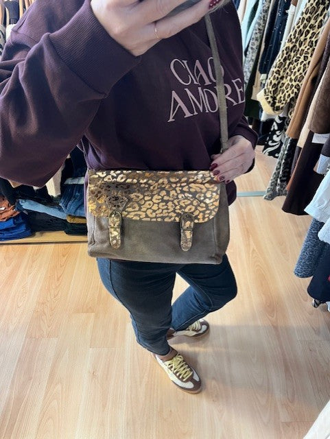 Sac bandoulière taupe Elio