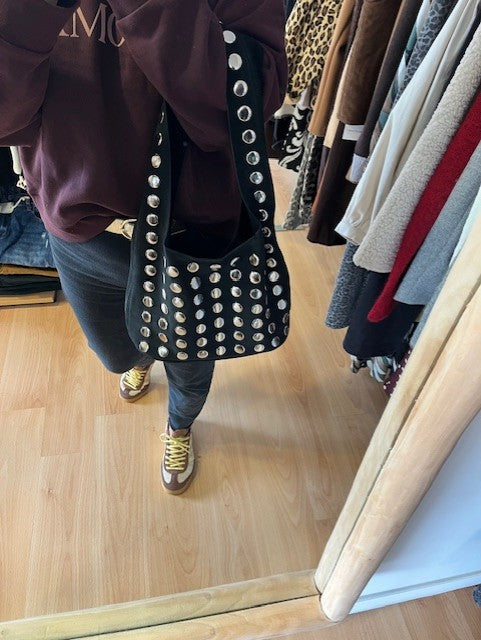 Sac clouté en daim noir Joy