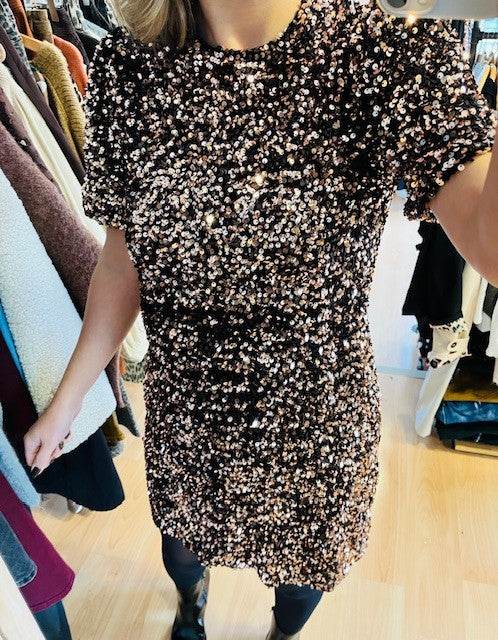 Robe à sequins bronze Maëva