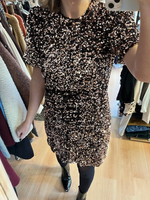 Robe à sequins bronze Maëva