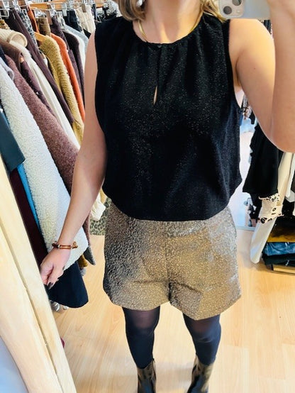 Top sans manches noir Texto