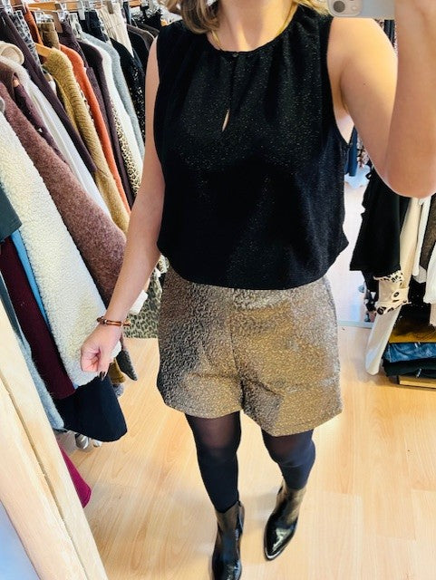 Top sans manches noir Texto