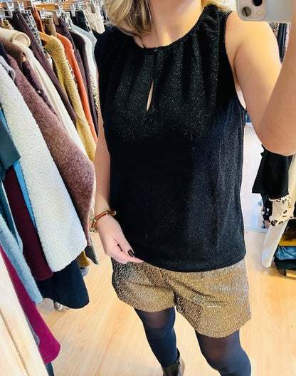 Top sans manches noir Texto