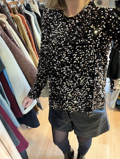 Blouse à sequins champagne Alba