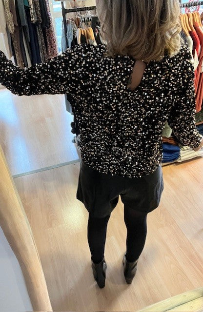 Blouse à sequins champagne Alba