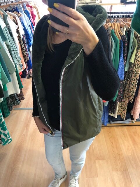 Veste réversible fourrée