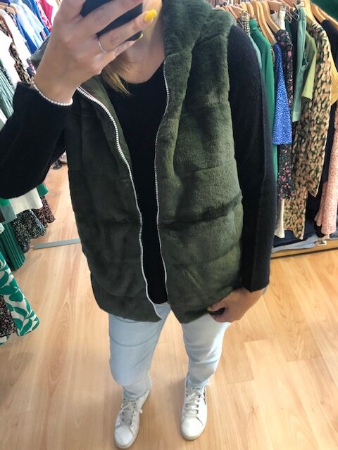 Veste réversible fourrée