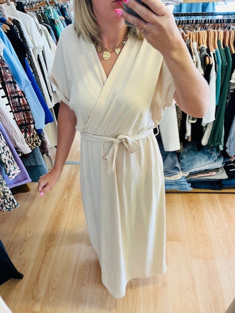 Robe longue beige Papillon